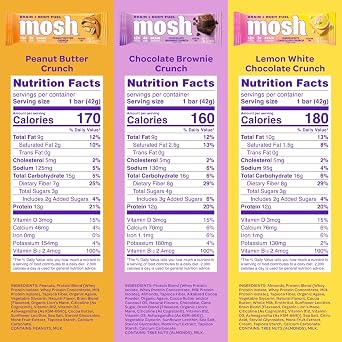 MOSH Variety Pack Brain Health Protein Bars, Keto, Gluten Free, 15 Ct