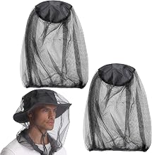 2 Pieces Beekeeper Hat with Mosquito Net Head, Anti Insect and Mosquito Mask for Fishing, Hiking and Camping, Breathable Nylon Face Protection, Black