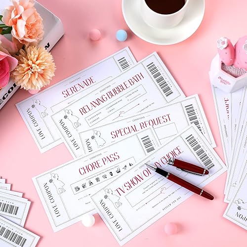 Miniatura 5 de Zonon 20 tarjetas de cupón de amor para el día de San Valentín para pareja dulce, marido, esposa, novio o novia, regalo romántico para boda,