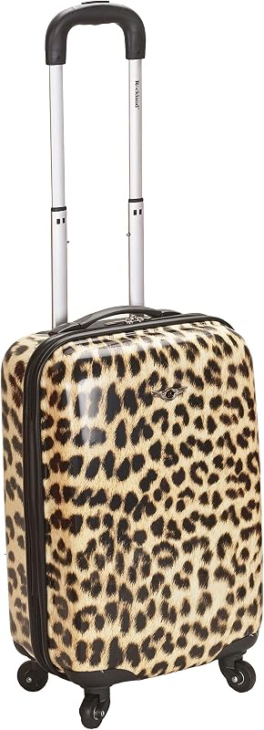 Rockland Safari Hardside Equipaje con ruedas giratorias, equipaje de mano de 20", leopardo