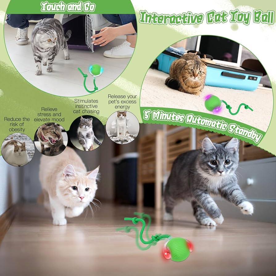 Elektrischer Katzenball - USB-aufladbar Mit 4 Spielmodi