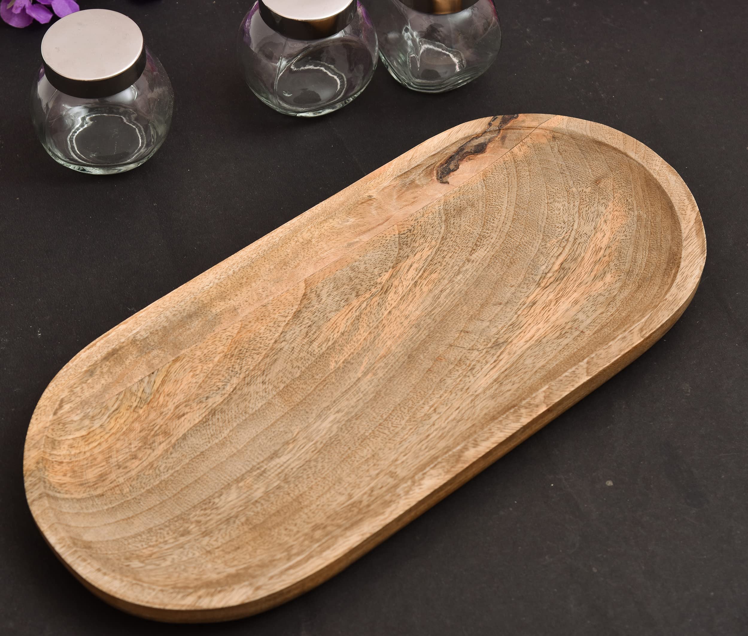 OGGN Natural Mango Wood Oval Serving Tray, Handmade Wooden Serving Platters, Solid Tea Tea Breakfast Wood Plate, Trays for Kitchen, Dining Table - (30.48 X 15.24 Cm) (B0B6VN368M) Amazon Price History, Amazon Price Tracker