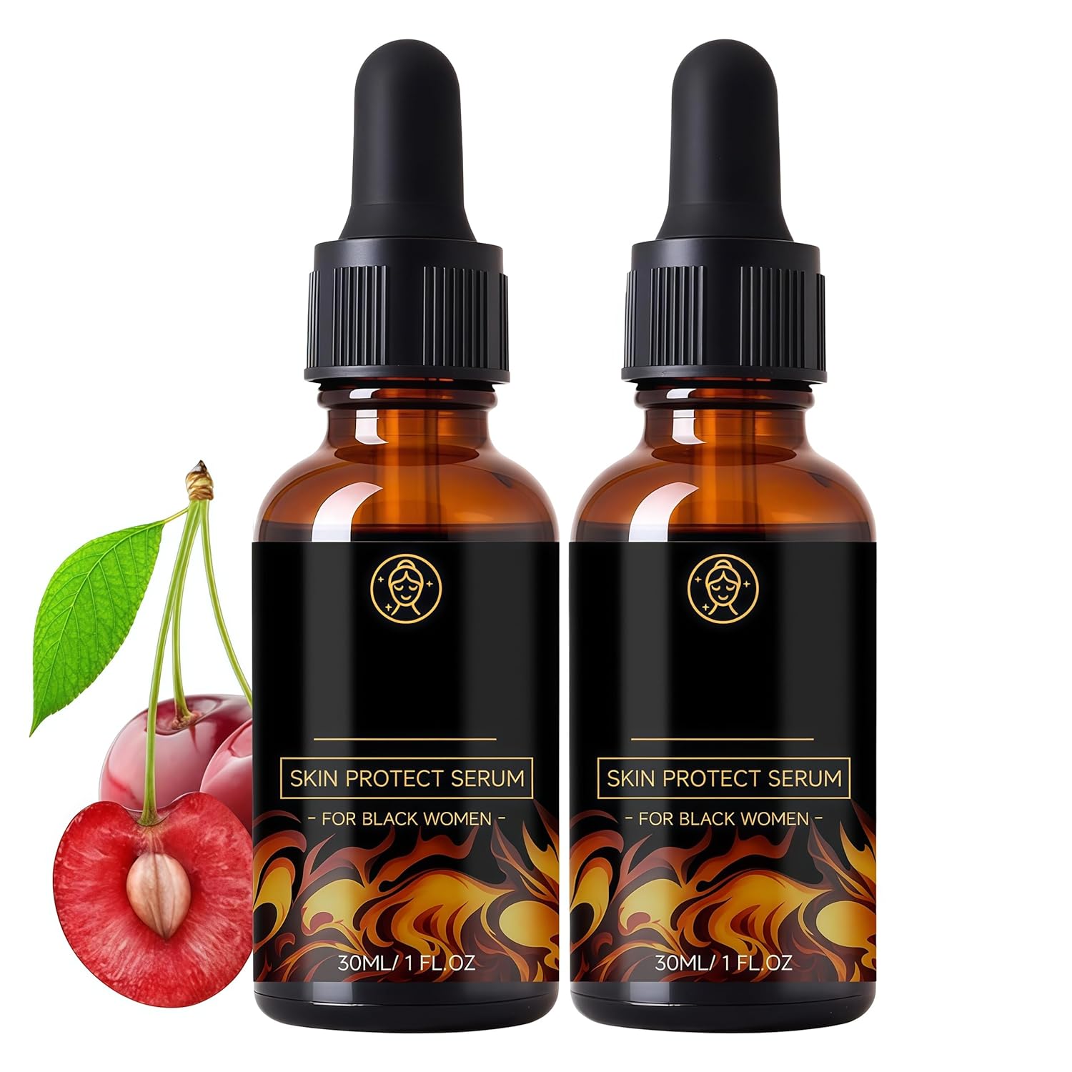 Generic Walker Skin Protect Serum, Natural Firming Face Serum To Reduce Wrinkles, with Black Castor Oil, Hydrate & Brighten Skin for Melanin-Rich Skin, Lightweight & Non-Greasy for all skin types (2 Pcs)