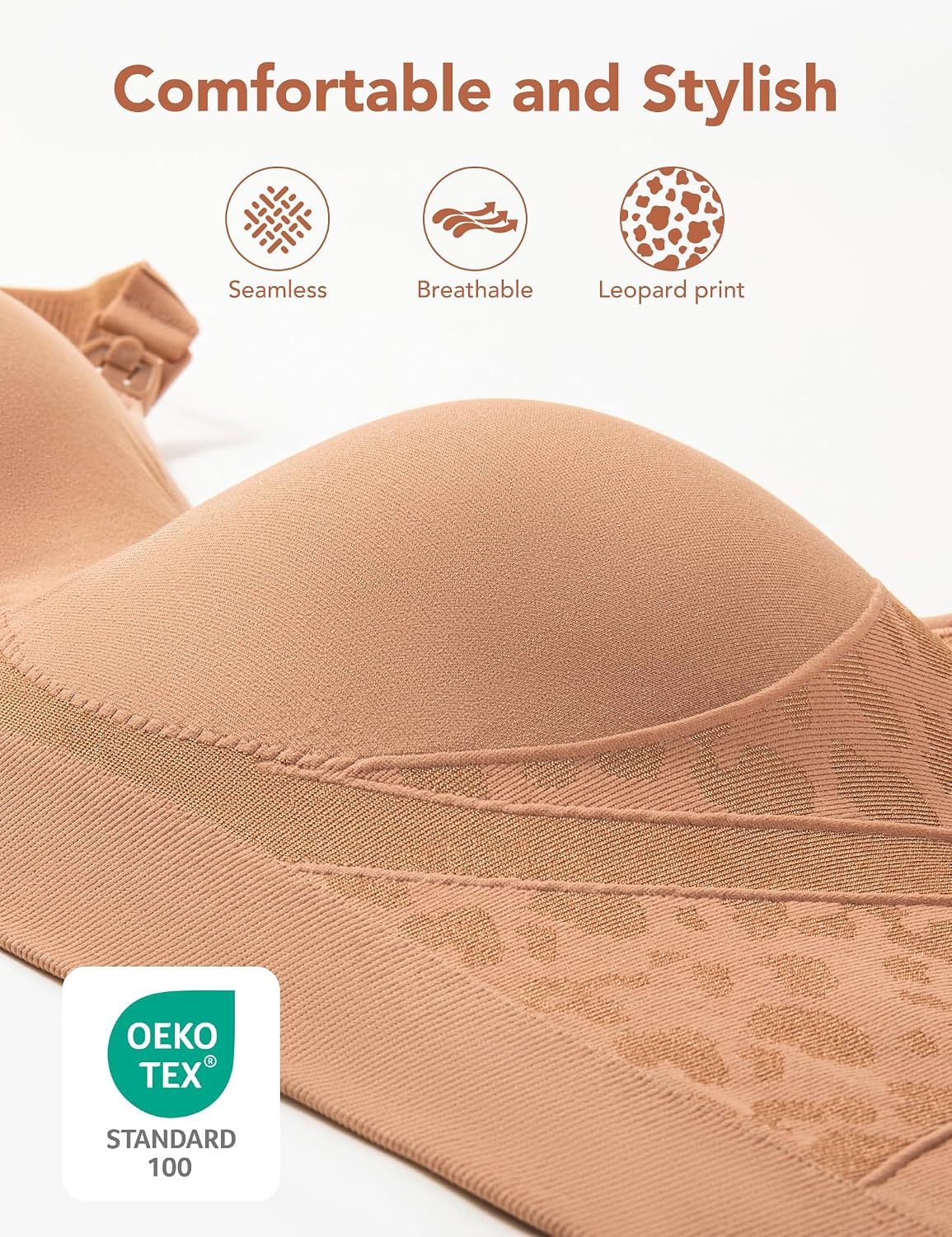 HOFISH Nursing Bras for Breastfeeding, TwinClips Wearable Pump Bra Fixed Pad, Adjustable Support Maternity Bra for Pregnancy