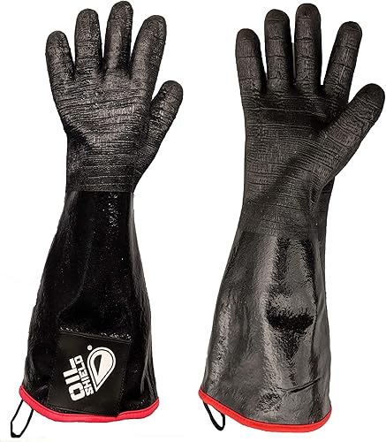 Oil Shield 18 High Heat Neoprene Glove Fryer Filtration Glove 450 Degree Temp Rating Cotton Liner Food Service Safety M Oil Shield 18 High Heat Neoprene Glove Fryer Filtration Glove 450 Degree Temp Rating Cotton Liner Food Service Safety M