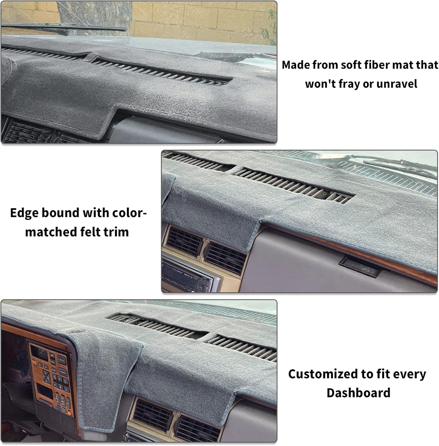 POSAID Dashboard Dash Cover for 1988-1994 Chevy Chevrolet Silverado Suburban Blazer/GMC Sierra C1500 C2500 C3500 K1500 K2500 K3500 Pickup Truck Interior Dash Protector Cover Mat, Gray