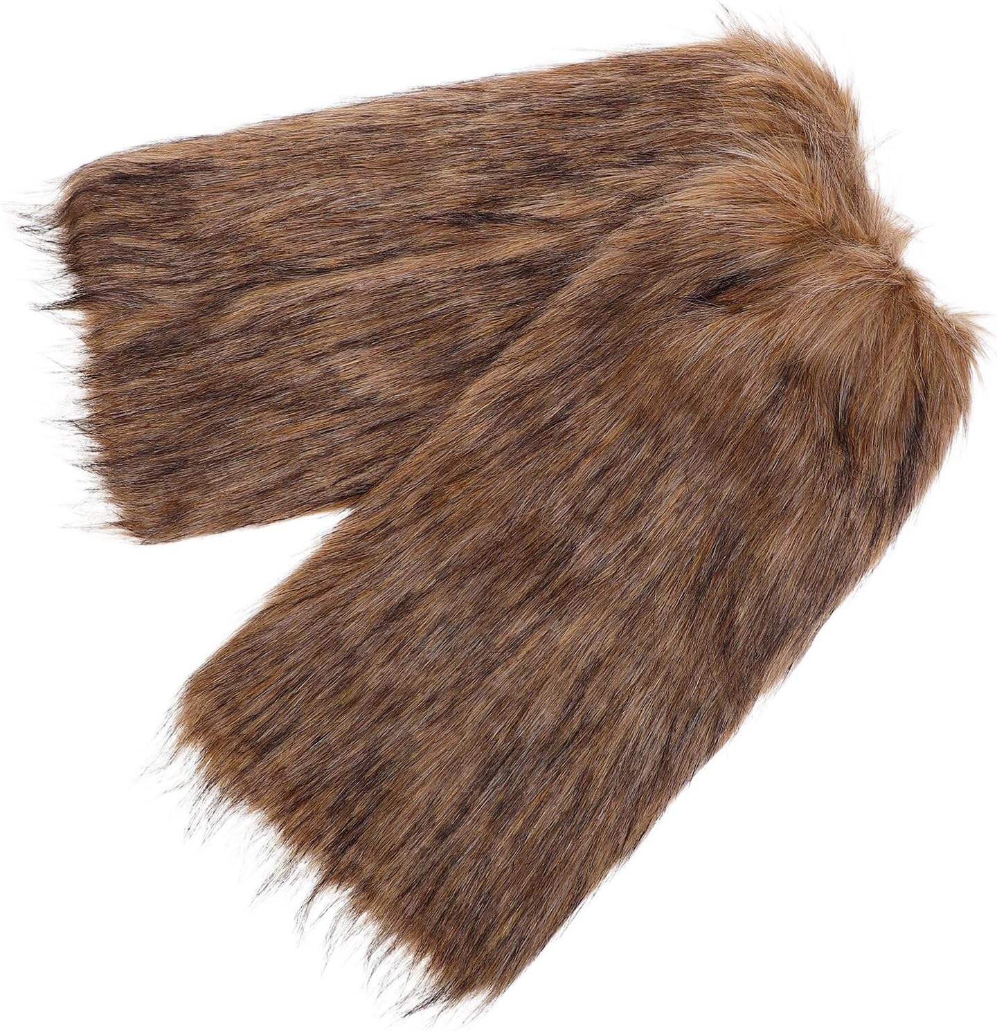OUNONA Viking Faux Fur Leg Warmers Boot Covers 40cm Soft Fuzzy Winter Cosplay Accessories for Women Festival Costume