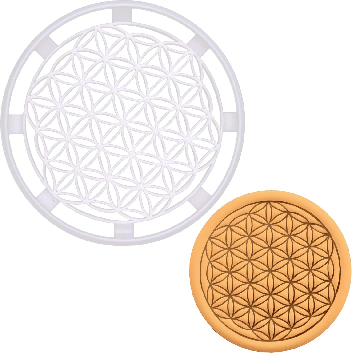 BAKERLOGY Flower of Life Cookie Cutter - Detailed Biscuit Cutter Design for Baking and Crafts, ideal on fondant, dough, clay