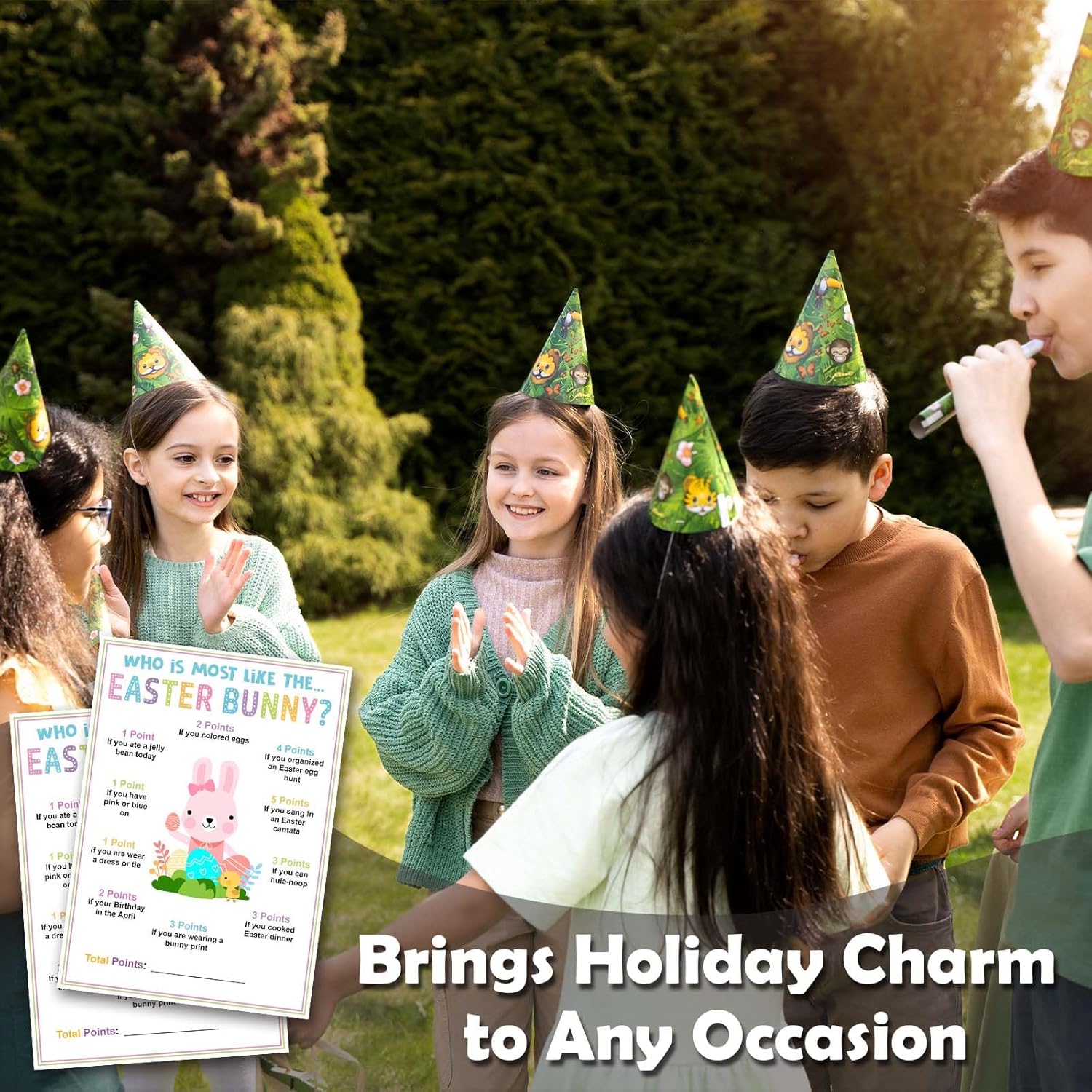Easter Party Games for Adults, Who Is Most Like The Easter Bunny Easter Games for Family, Ice Breaker Game Party Favors for Adults -25 Pcs -A02