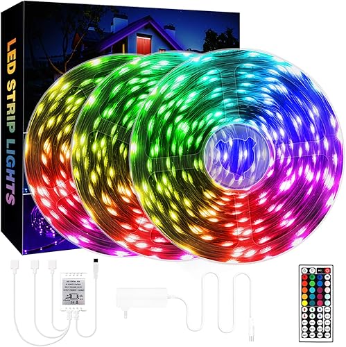 QZYL - Luces LED de 75 pies para dormitorio luces LED RGB para sala de estar decoración de fiestas con iluminación regulable colores brillantes