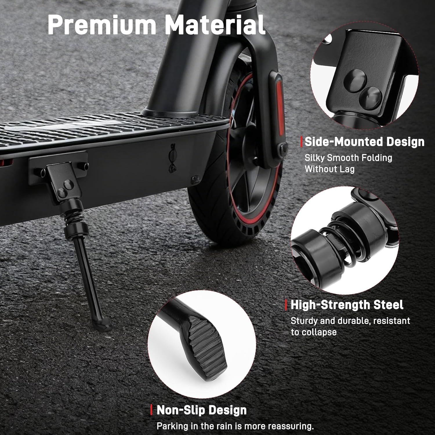 Jerbor Kickstand for IScooter IX3/IX4/I9 MAX/I10, Hard Parking Stand Kick Stand, Feet Support Holder Kickstands, Replacement Parts Accessories for IScooter
