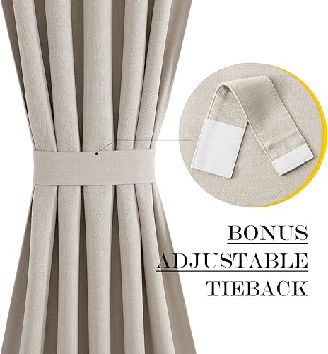 Miniatura 3 de NICETOWN Cortinas de puerta  Cortinas opacas de privacidad para puerta francesa, 26 x 72 pulgadas, cortinas con aislamiento térmico para ventana de