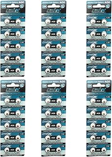 HyperPS (60 pcs) AG0 Alkaline 1.5V Button Cell Battery Single Use LR512 LR63 SR521SW 379 D379 618 Watch Toys Remotes Cameras