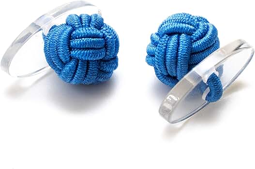 Seidenknoten Manschettenknöpfe Weiß - Stoffknoten Cufflinks Für Smoking