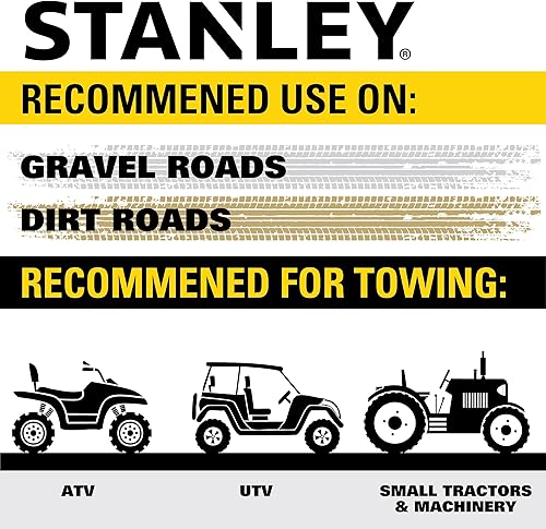 Miniatura 6 de STANLEY S1052 Black/Yellow 5/8" x 15' Poly-Blend Braided Tow Rope with Heavy Duty Black Tri-Hooks - 2,400 lb Safe Working Load / 7,200 lb Break