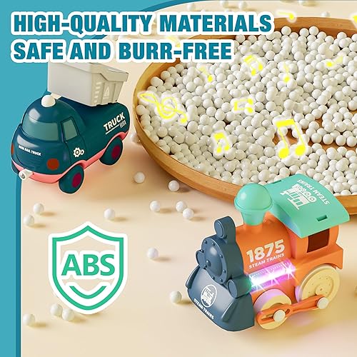 Miniatura 6 de Juego de tren eléctrico para niños pequeños y niños con música, luces y pistas, tren First Choo Choo, conexión magnética, regalos de cumpleaños para