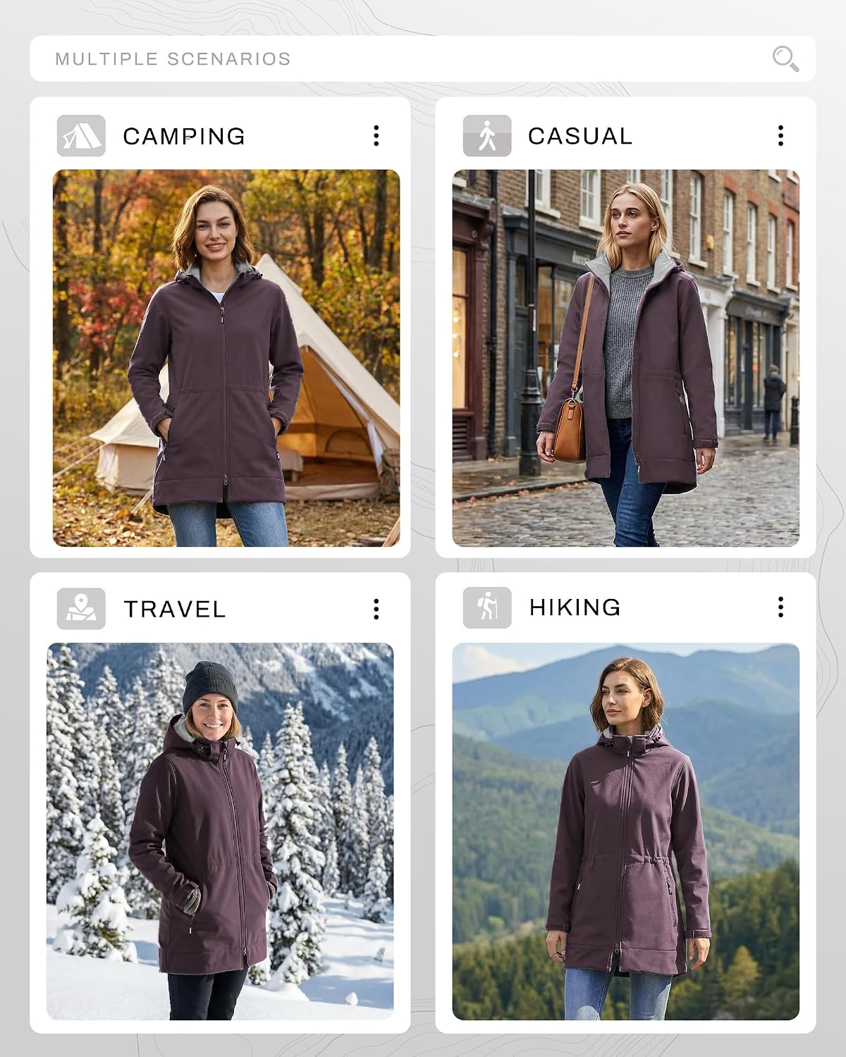  Women's Softshell Jacket Waterproof Fleece Lined Raincoat thumbnail