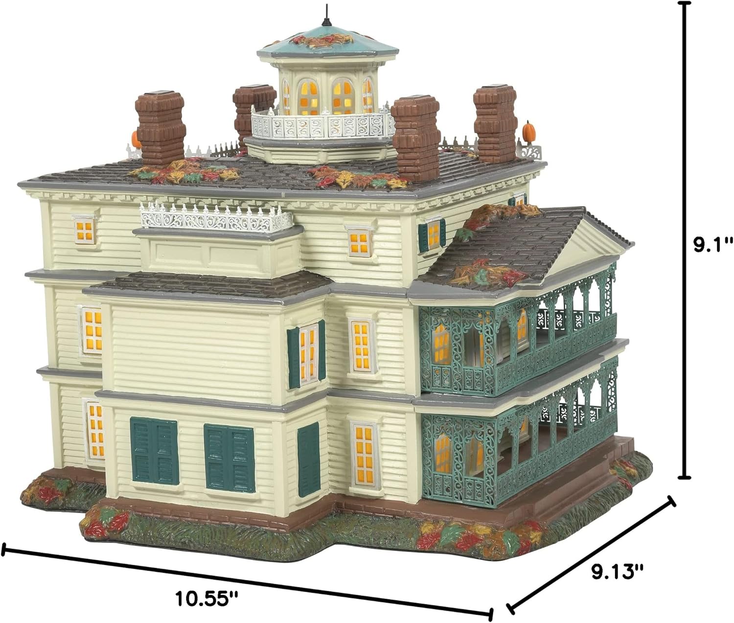 Department 56 Snow Village Halloween Disneyland Haunted Mansion Lit Building, 9.1 Inch, Multicolor