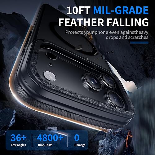 Miniatura 3 de Yzoiko Funda magnética fuerte para iPhone 17 Pro con funda para cámara protección de grado militar de 10 pies compatible con MagSafe a prueba de