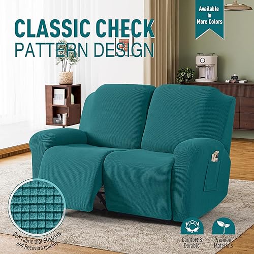 Miniatura 136 de TAOCOCO Fundas para sofá reclinable, 8 piezas, fundas elásticas para sofá grande de 3 asientos, fundas reclinables, protector de muebles con patrón