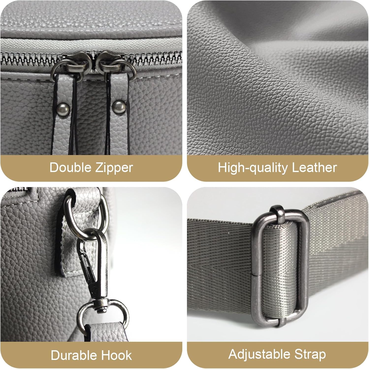 Crossbody Bags for Women, Large Vegan Leather Trendy Bum Bag - Image 5