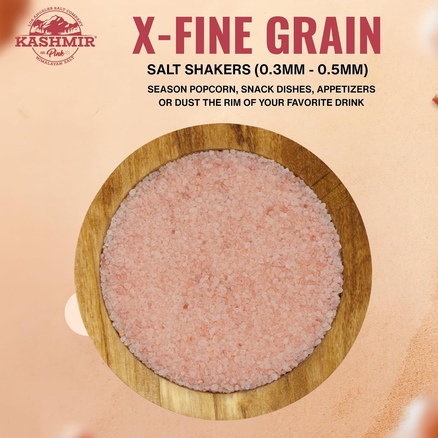 LA Salt's Kashmir Pink® Himalayan Salt, X-Fine Grain (0.3-0.5mm), 55 Pound Bulk Bag