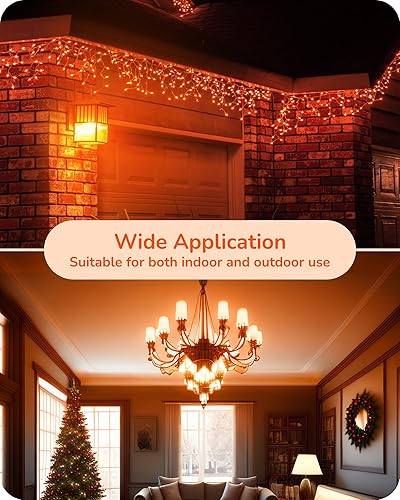 Miniatura 7 de EDISHINE Bombillas regulables naranjas, bombillas C35 E12 para candelabro, equivalente a 60 W, bombilla LED para candelabro, bombilla de vela