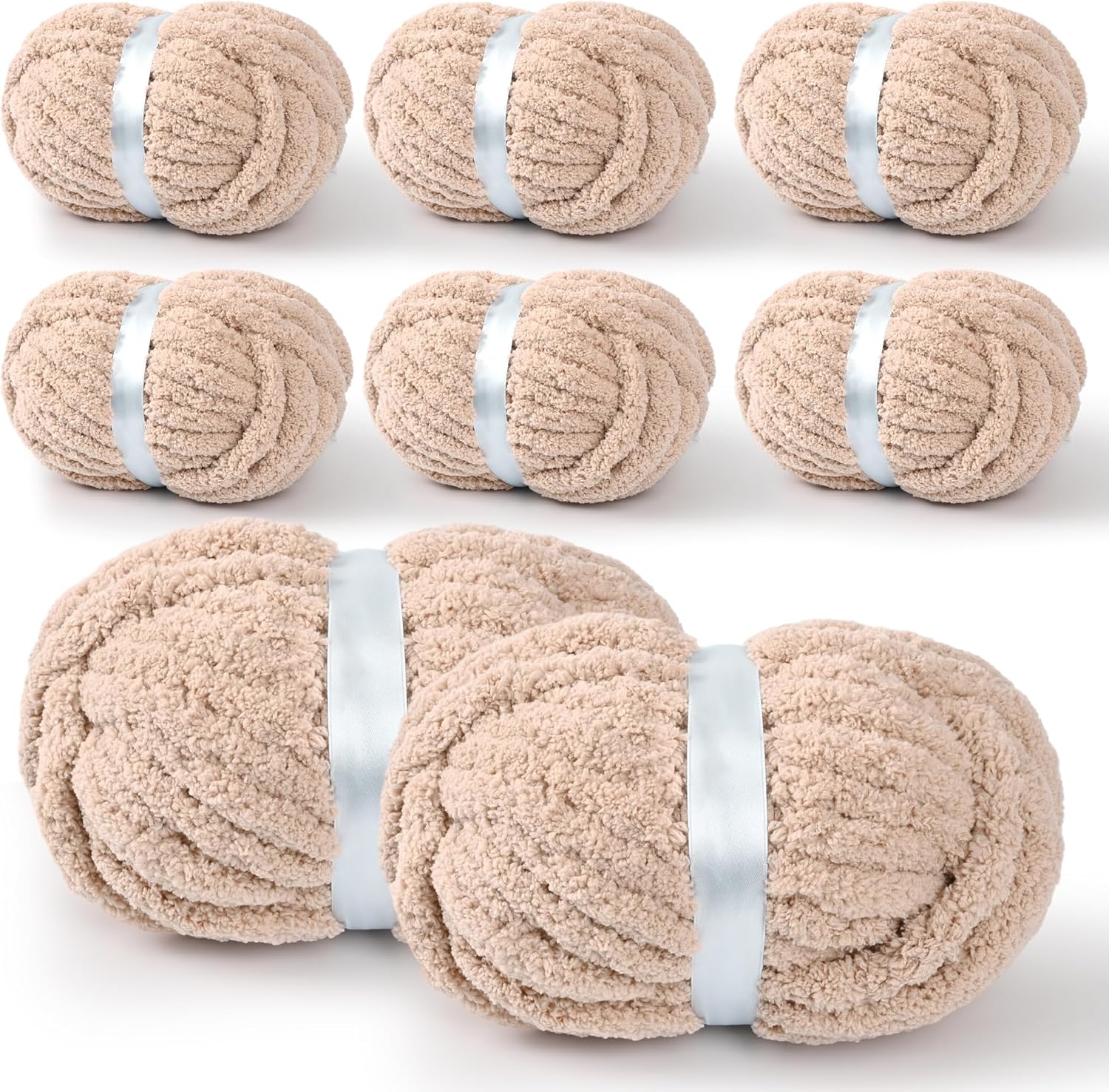 8 Packs Jumbo Chenille Chunky Yarn for Crocheting Knitting, Handcrafts & Blanket Yarn