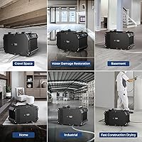 Vista 6 de ALORAIR Deshumidificadores de espacio de arrastre, deshumidificador comercial de 145 pintas para sótanos con manguera de drenaje, deshumidificador