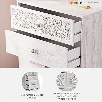 Amazon.com: Signature Design by Ashley Paxberry Boho 5 Drawer