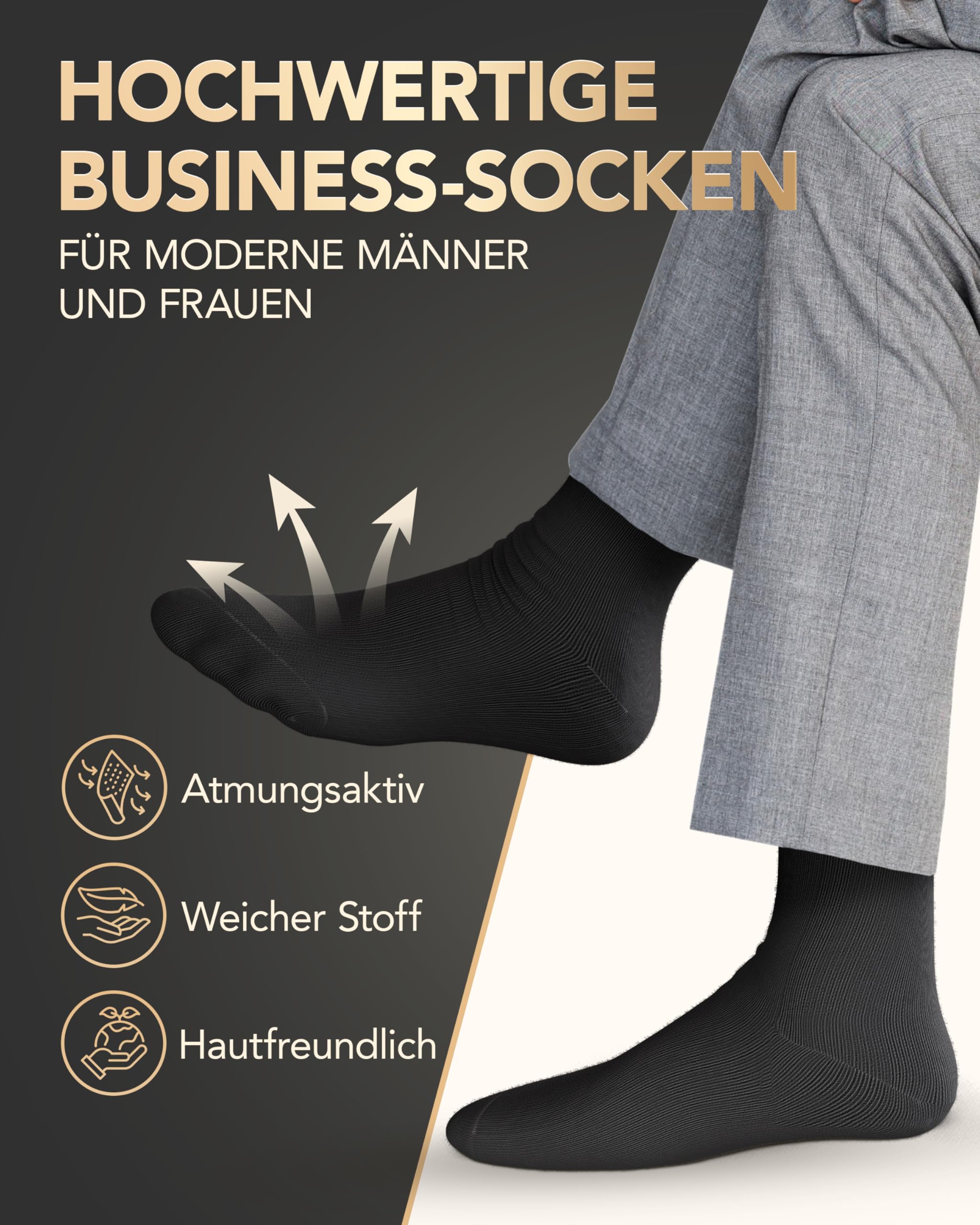 L&R Business Socken Herren & Damen – Anti-Pilling, 200-Nadel, Nahtlos
