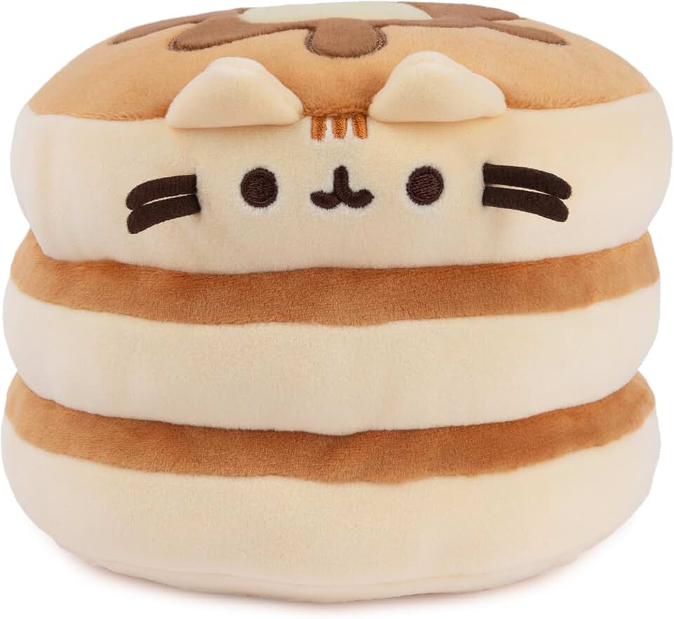 GUND Pusheen 貓煎餅 Squisheen 毛絨、Squishy 玩具填充動物適合 8 歲及以上兒童，棕色，6 英寸