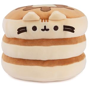 GUND Pusheen the Cat Pancake Squisheen Plush Squishy Toy Stuffed Animal for Ages 8 and Up Brown 6