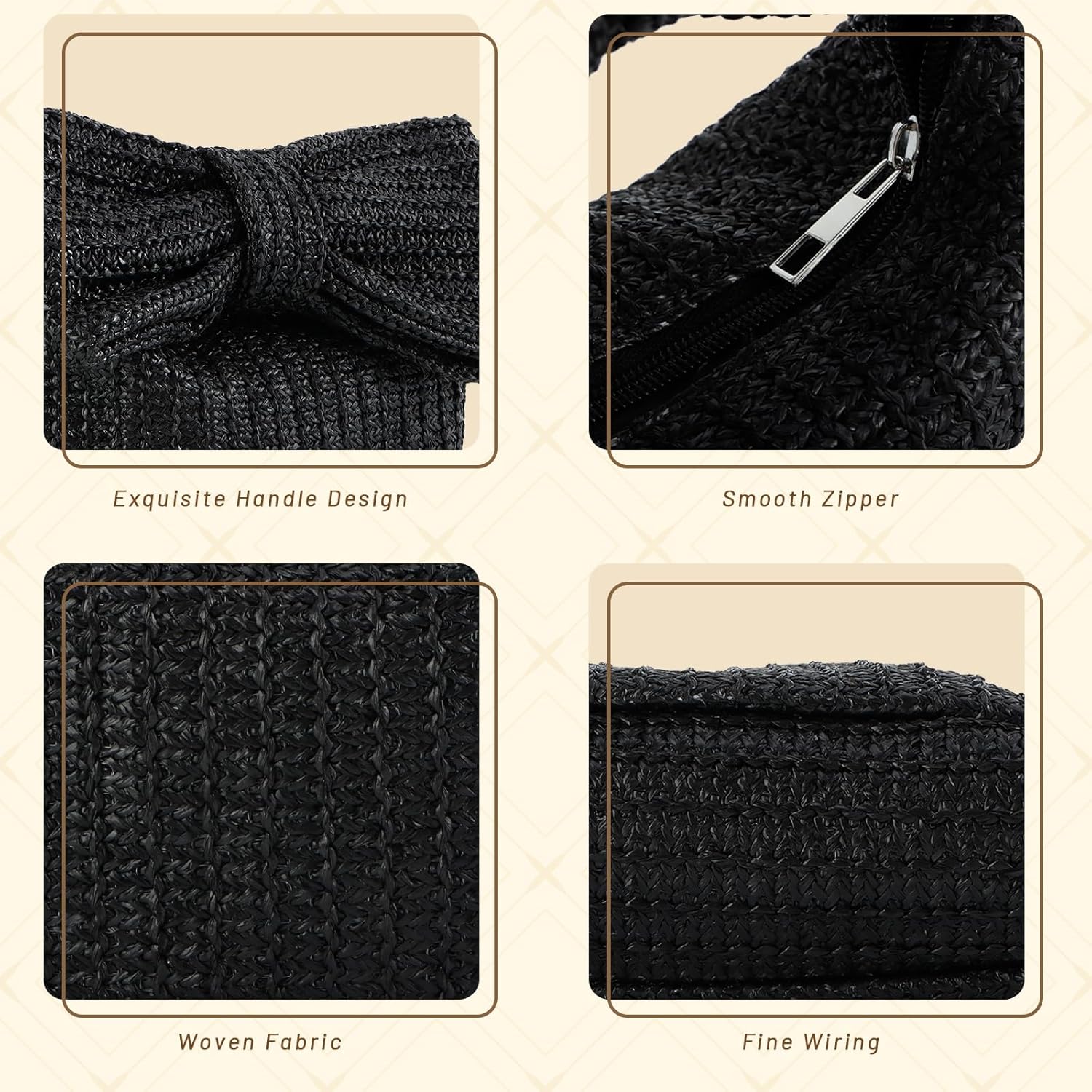 Ynport Bow Straw Clutch Purses for Women Summer Woven Rattan Handbags Wicker Beach Tote Bag 2026 - Image 5