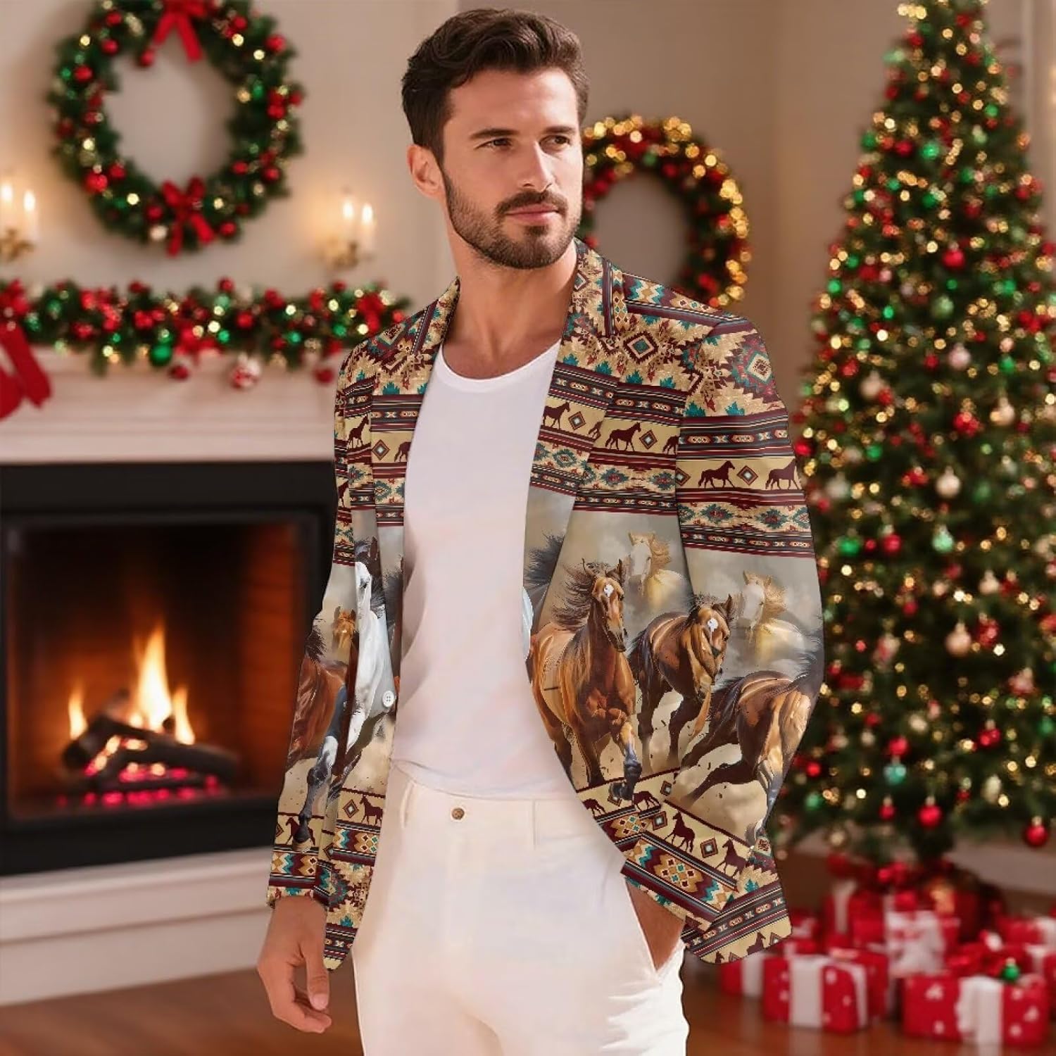 Men's Casual Blazer Long Sleeve Suit Jackets Sports Coats One Button Business Jacket with Pocket S-5XL