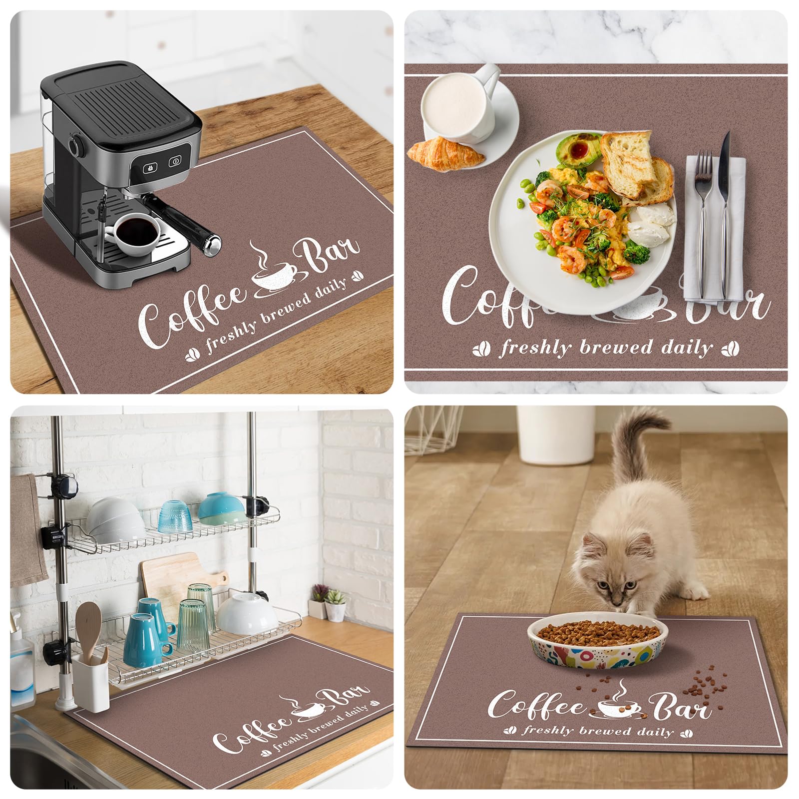 CooRug Coffee Mat - Absorbent Dish Drying Mat -6