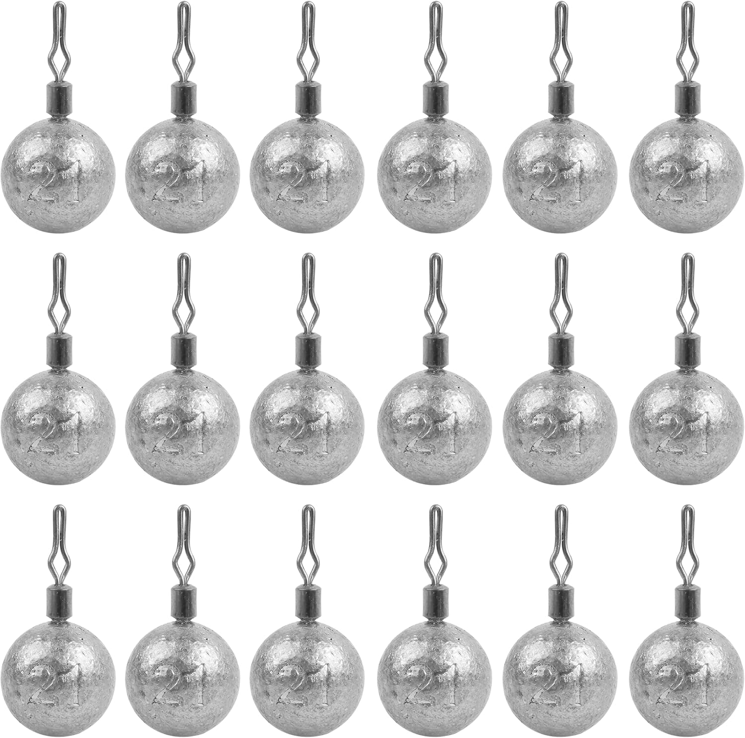 Ball Weights Drop Sinkers Fishing, 20PCS Round Fishing Weights Sinkers Casting Drop Shot Weight Swivels for Bass Fishing Saltwater Freshwater