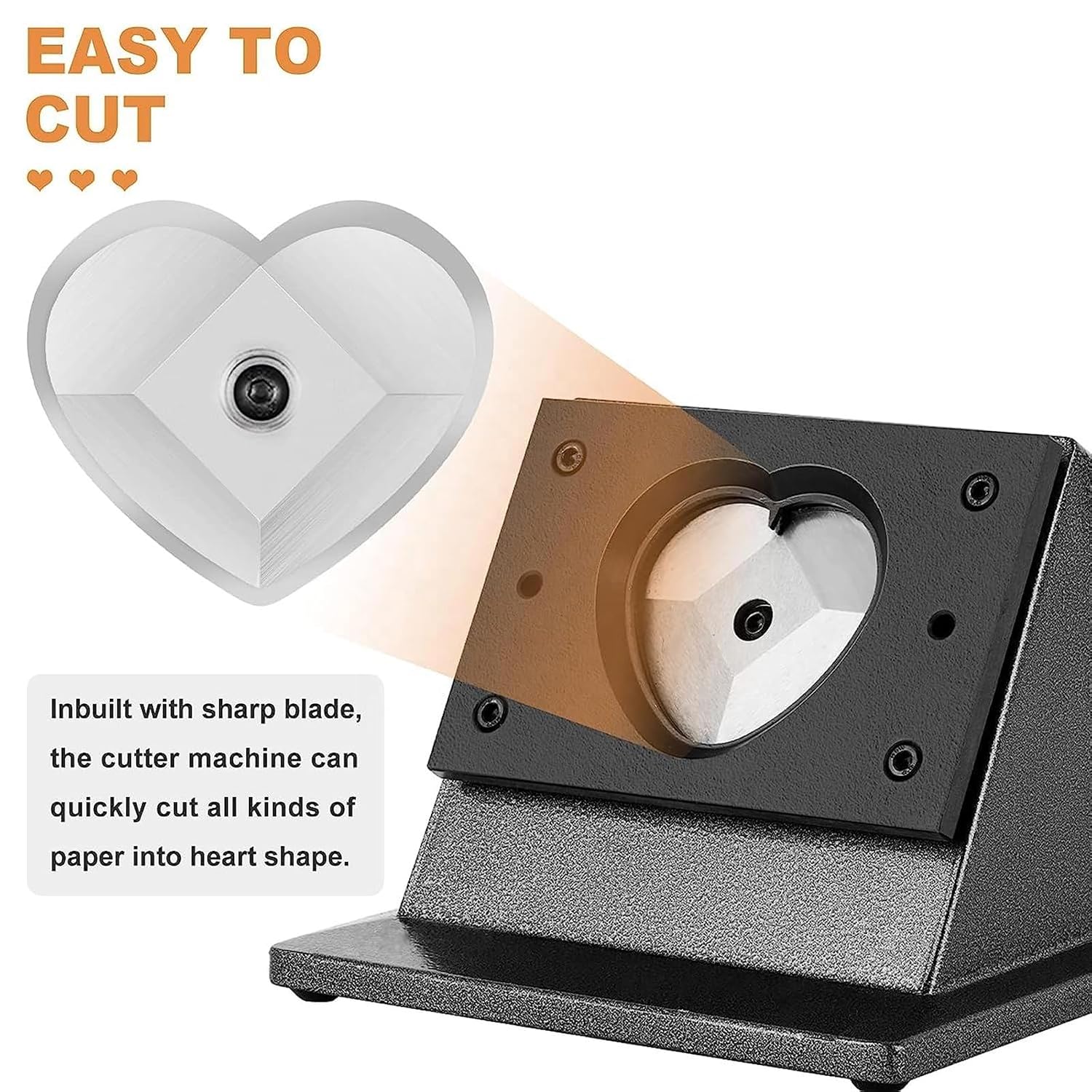 Manual Badge Heart Cutter, Shape Paper Hole Punch, Badge Size 57 * 53mm, Heart Badge Button Punch Die Cutter, for Heart Badge Making/DIY Making Scrapeboards Cardstocks Cutting