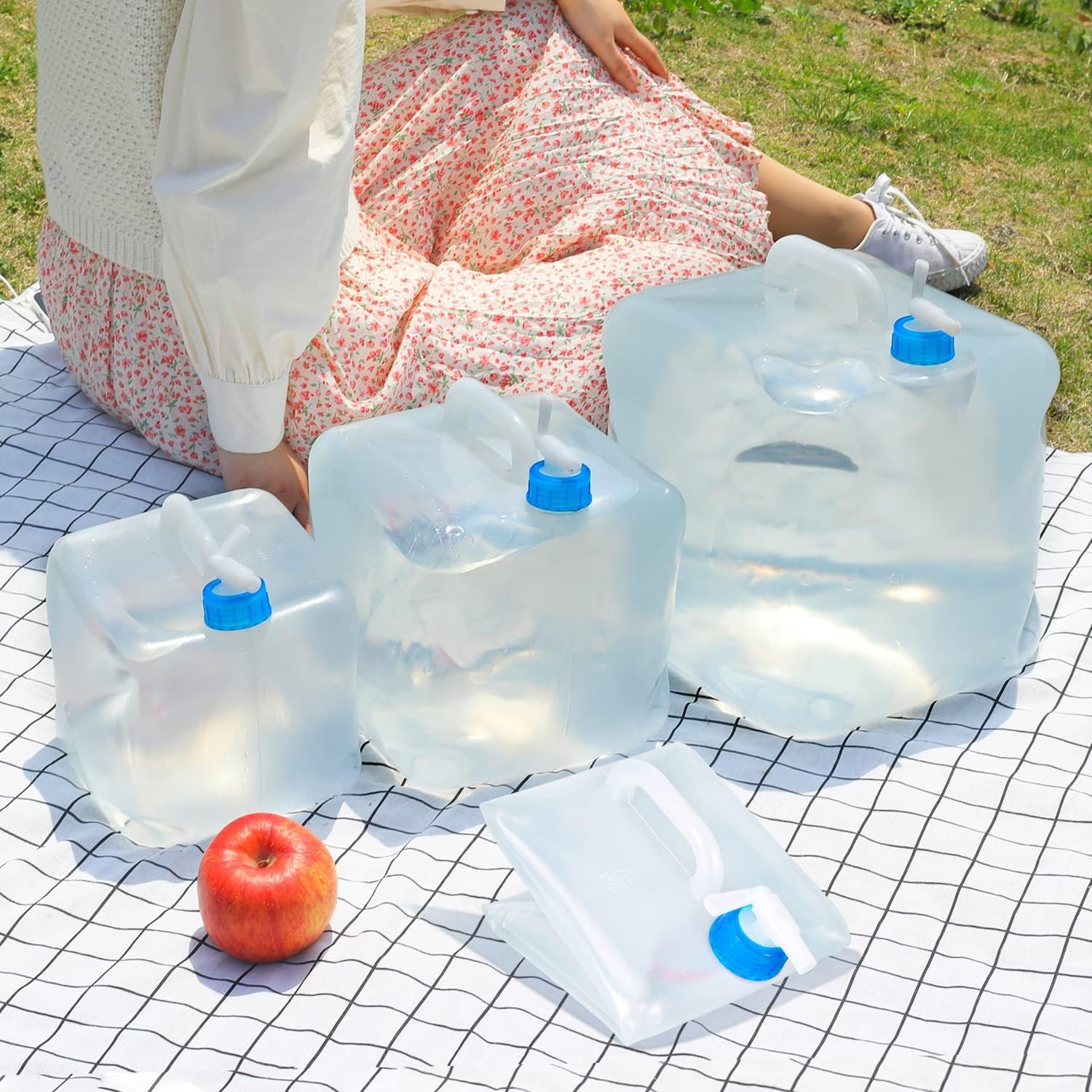 Collapsible Portable Water Storage Tank Foldable Water Container with Tap Large Capacity Reusable Water Bag for Camping Outdoor Travel Emergency and Home Use (5 Liter)-image-7