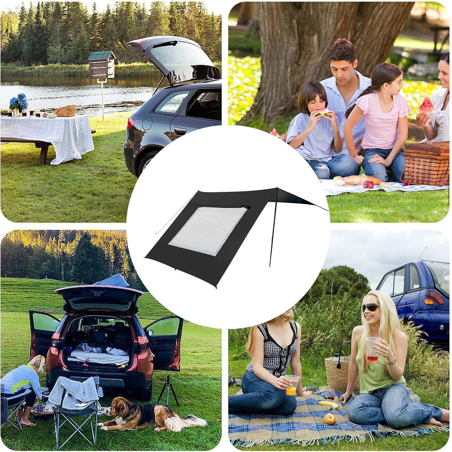 SUV Awning,Portable Heavy Duty Canopy | Outdoor Car Awning Sun Shelter - for Vehicle Truck Automotive RV Outdoor Fishing Hiking Picnic Beach Yard