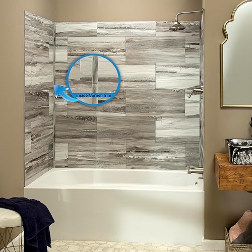 Miniatura 36 de Palisade Borde de vinilo de esquina interior en roble gris (muestra de 6 pulgadas)