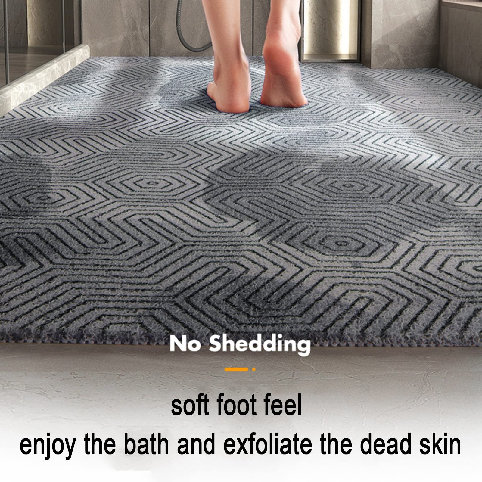 Alfombrilla de ducha de madera antideslizante QuickDry con almohadilla para pies de corte antideslizante para una ducha segura, ideal para decoración de baño