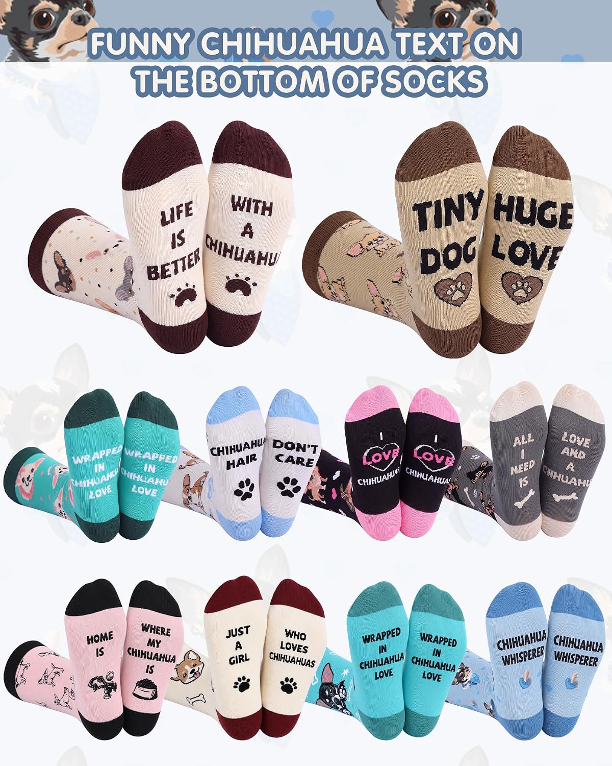 Hercicy 10 Pairs Women's Funny Dog Socks Dog Lover Gifts image 5