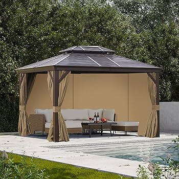 Amazon.com : slashome 12'x12' Gazebo Curtains Outdoor Waterproof