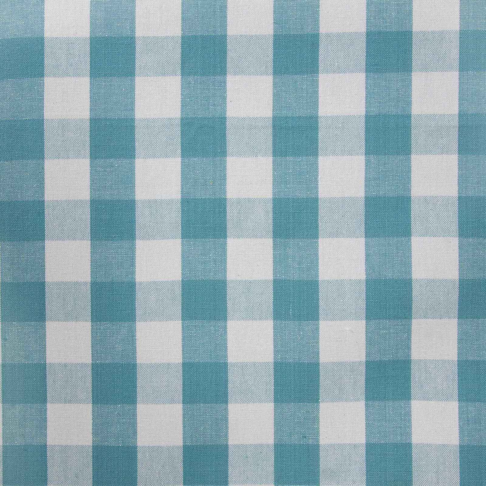 HOMESCAPES – Paire de Rideaux à œillets 100% Coton – Grand Carreaux Vichy Bleu – Prêt à Poser 137 x 228 cm