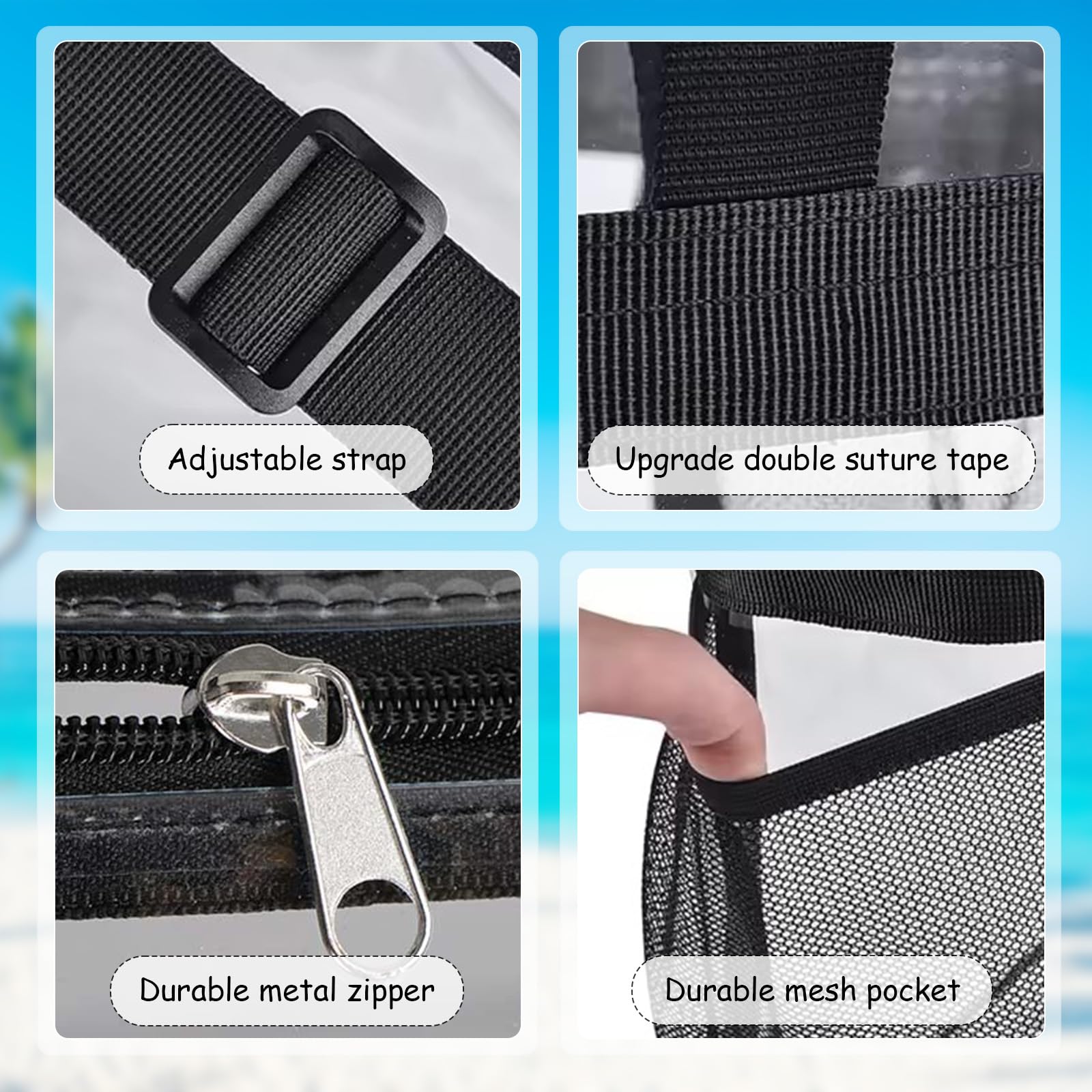 Borsa Trasparente per Lavoro Borsa a Tracolla Trasparente Approvata Borso PVC Trasparent Clear Bag Approvato Dallo Stadio per Giochi Sportivi e Concerti (31 x 30 x 15 cm)