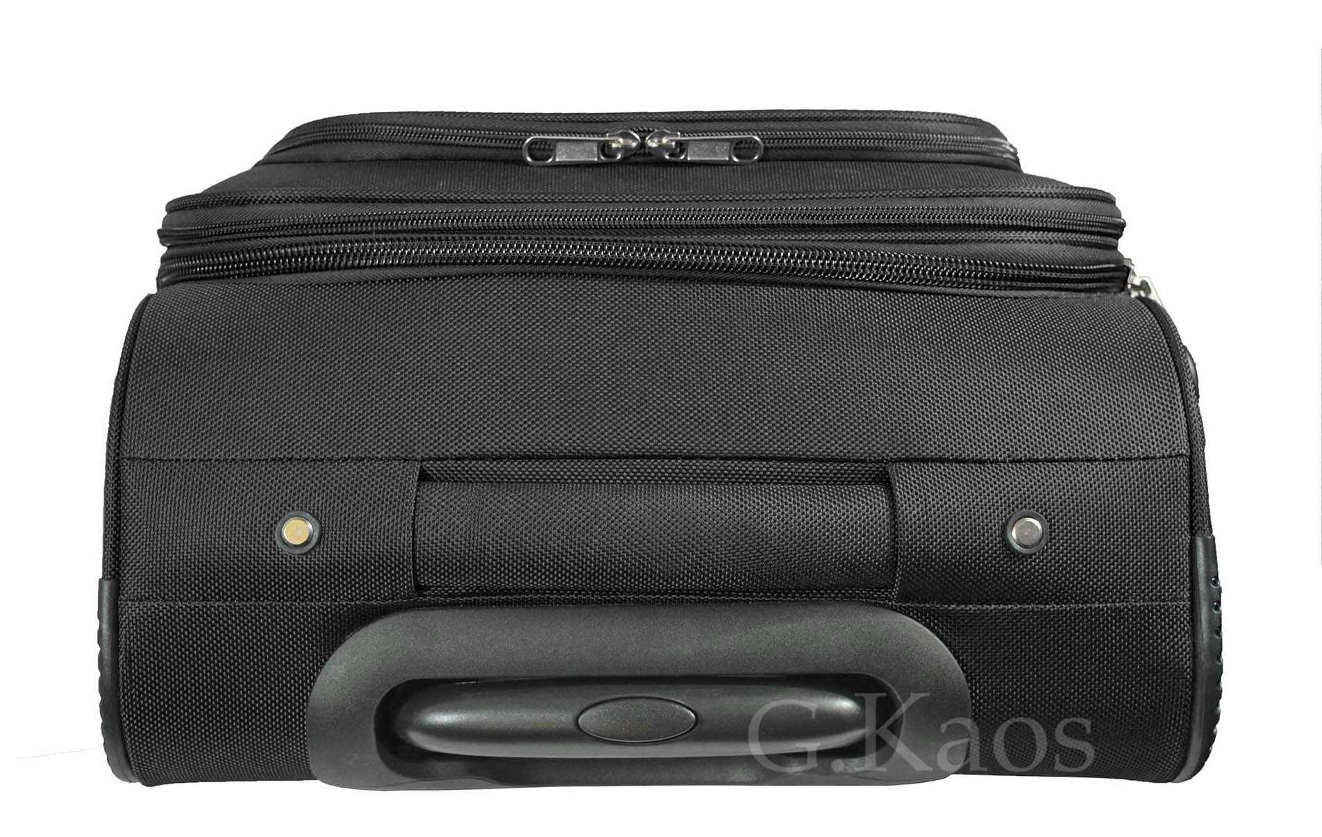 Trolley valigia set valigie semirigide set bagagli in tessuto super leggeri 4 ruote piroettanti trolley piccolo adatto per cabina con compagnie lowcost art.214 (Nero)