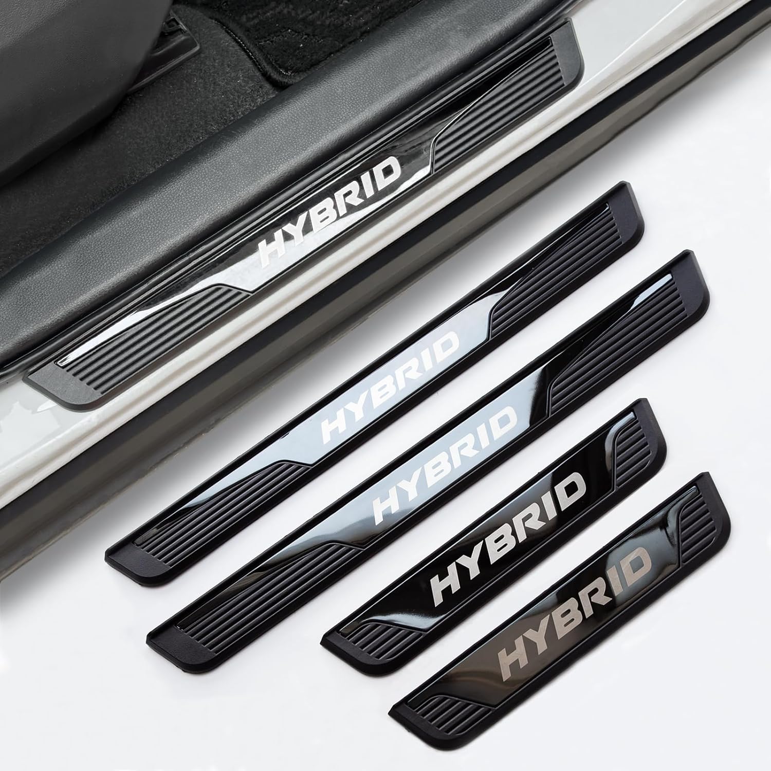 Door Sill Protector for Toyota, Stainless Steel Car Door Entry Guards, Anti-Scratch Sills Protectors Door Scuff Plate Covers for Car Hybrid (Width 1.97")