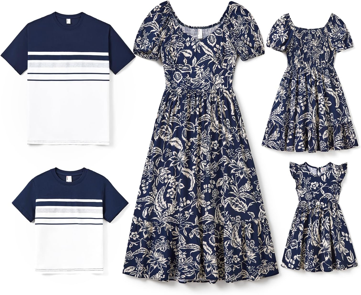 PATPAT Family Matching Summer Outfits, Mommy and Me Matching Shirts Dresses Paisley Print Matching Dresses for Family