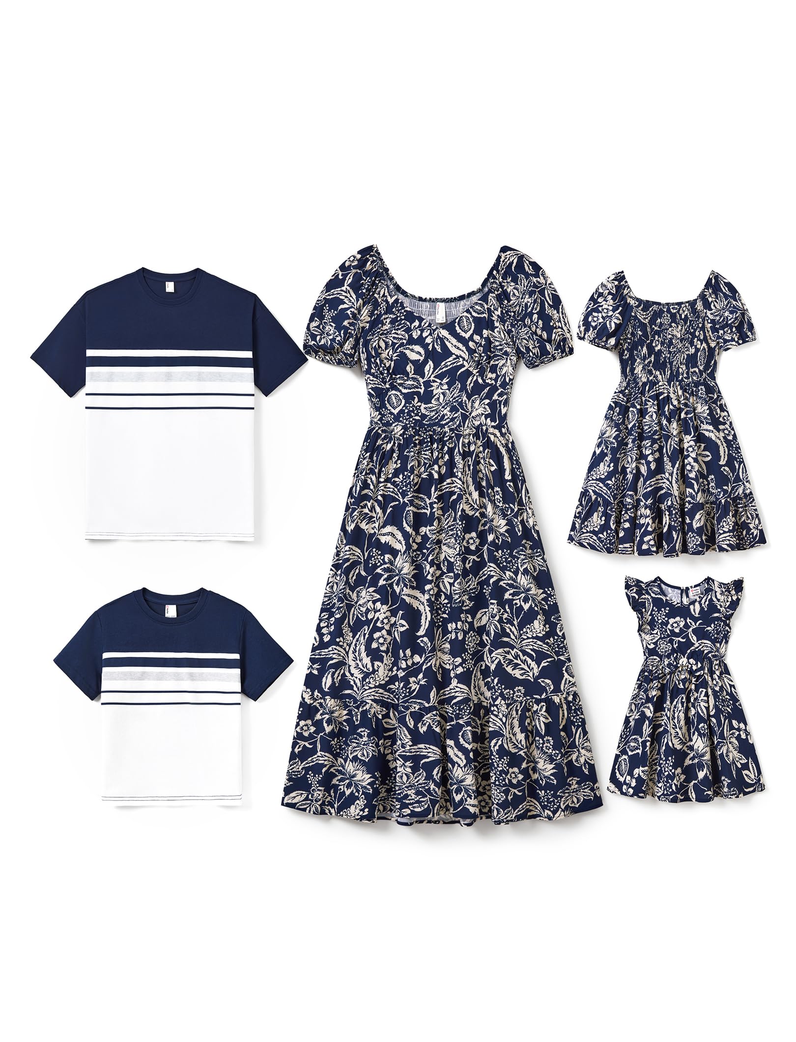 PATPAT Family Matching Summer Outfits, Mommy and Me Matching Shirts Dresses Paisley Print Matching Dresses for Family